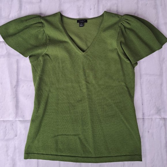 Ann Taylor Factor Knit Tshirt with ruffle sleeve size XS - Picture 1 of 4